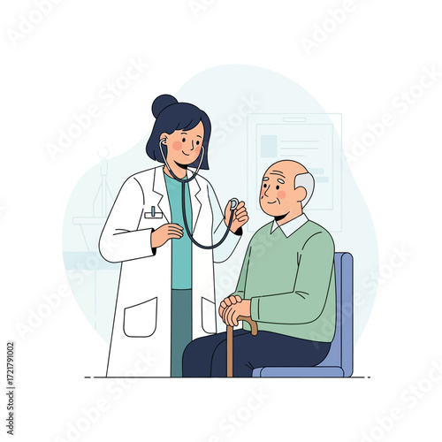 Doctor Examining Senior Patient