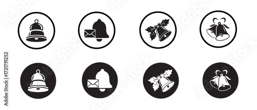Set of bell icon vector, collection bell icon, bell icon alert symbols, sound alert icons, sound wave icons, bell icon set, vector illustration EPS 10. 