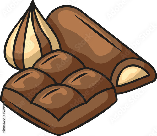 Chocolate bar hazelnut and segmented chocolate treat