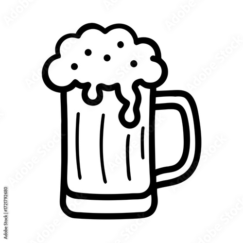 Beer mug with frothy liquid for celebrating St. Patrick's Day  