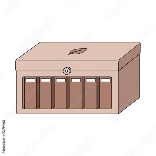 Elegant Tea Box Organizer with Six Compartments