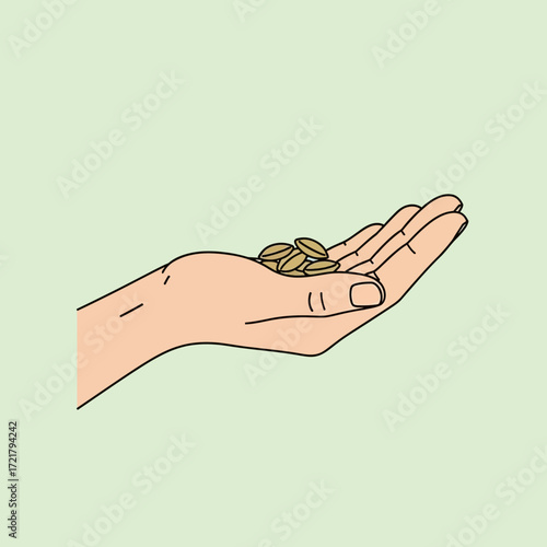 Handful of Coffee Beans A Simple Illustration