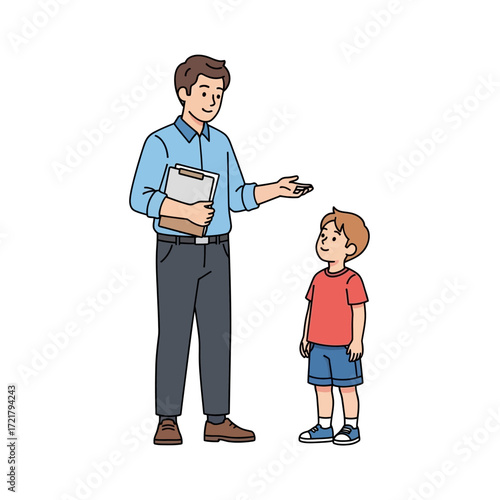 Teacher and Student Discussion Illustration