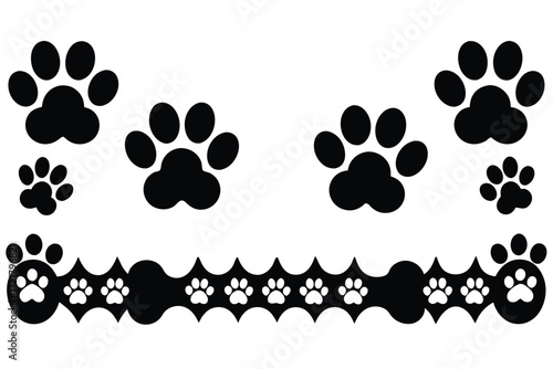 Cute black paw prints design for pet lovers and animal enthusiasts decorating for various events