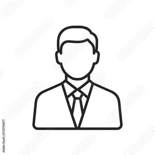 Businessman icon in suit with tie on white background  