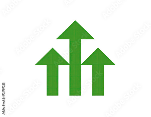 Free Download Three upward-pointing arrows in lime green - GFXLoad