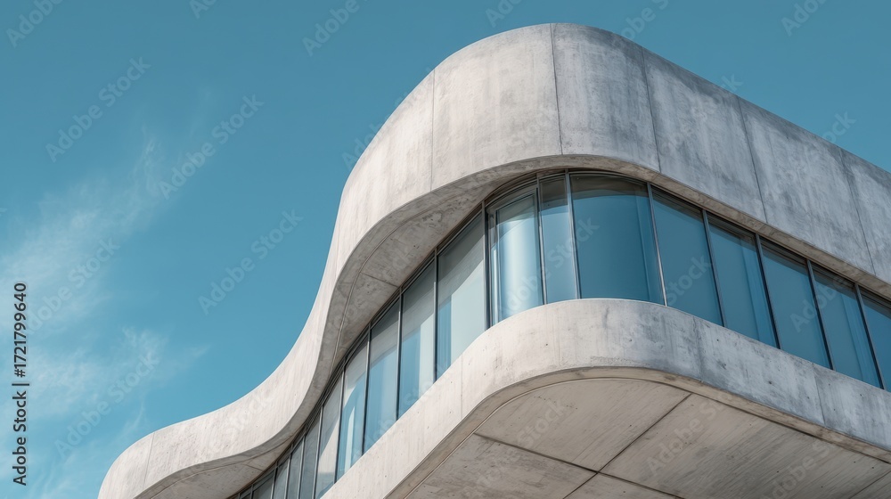 Fototapeta premium The modern architectural masterpiece featuring seamless curves and glass design