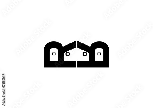 Letter R house logo design, creative real estate and property branding symbol for construction and home business