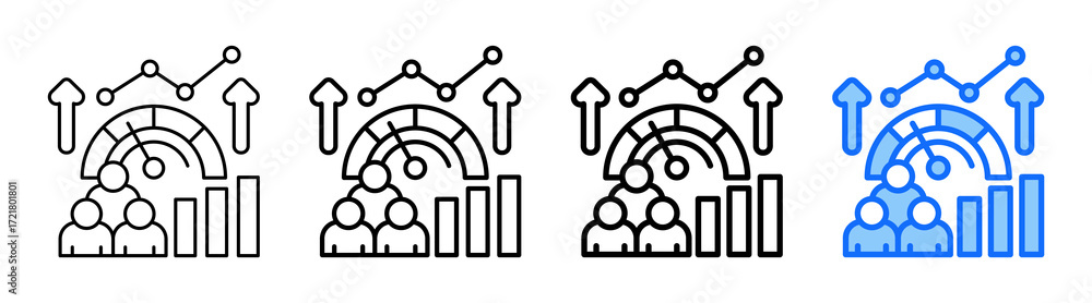 Fototapeta premium Performance Metrics icon In Different Styles Set Collection