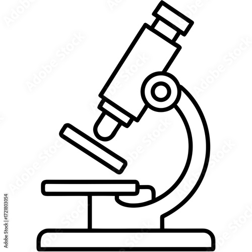 Scientific Microscope Line Art Illustration