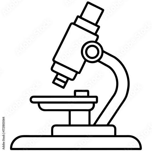 Scientific Microscope Line Art Illustration