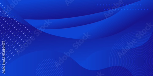 Abstract blue gradient background with shining lines waves minimalist background.