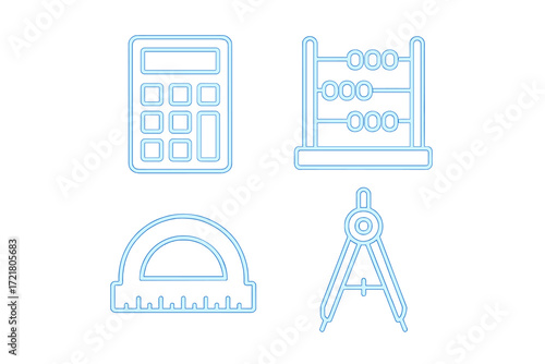 Tools for educational math learning in a classroom setting with simple designs for easy understanding