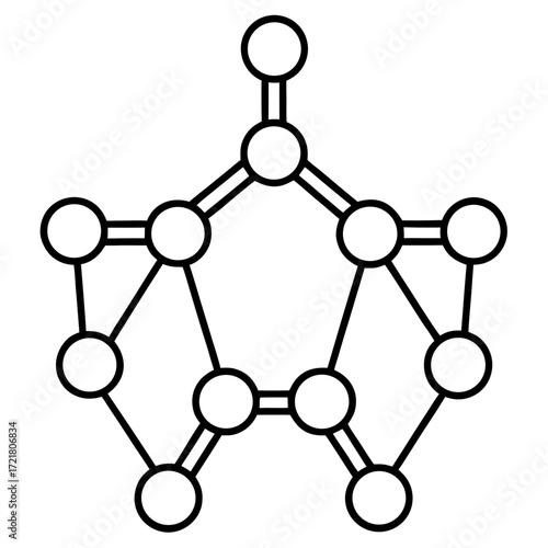 Scientific Molecule Outline Vector Illustration