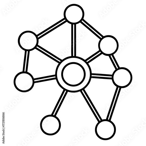 Scientific Molecule Outline Vector Illustration