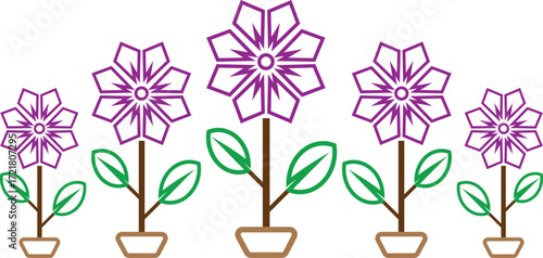 Stylish Minimal Flower Trees Line Vector Art for Natural Branding, Eco Icons, Garden Logos, and Botanical Creative Projects