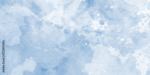 Blue pastel marble watercolor texture background,  blue watercolor texture surrounding with various clouds or fog,white backdrop concrete texture,top counter top-view of natural tiles stone in luxury,