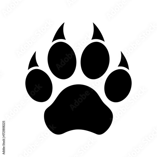 Transparent png available silhouette of a tiger wild animal vector icon with white background