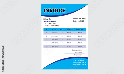 corporate minimal invoice design template 