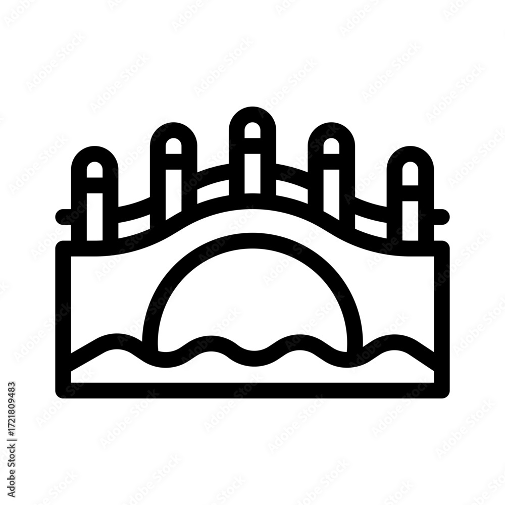 Fototapeta premium bridge line icon, bridge vector outline symbol for apps, websites, and UI design