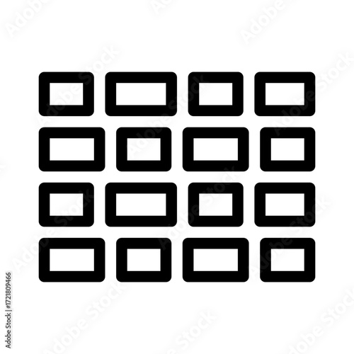 brick wall line icon, brick wall vector outline symbol for apps, websites, and UI design