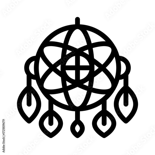 dreamcatcher line icon, dreamcatcher vector outline symbol for apps, websites, and UI design