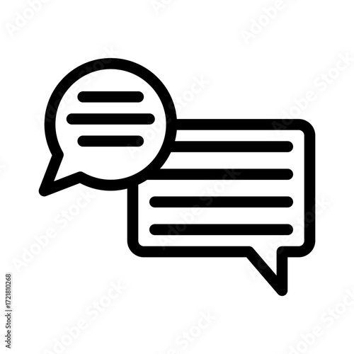speech bubble line icon, speech bubble vector outline symbol for apps, websites, and UI design