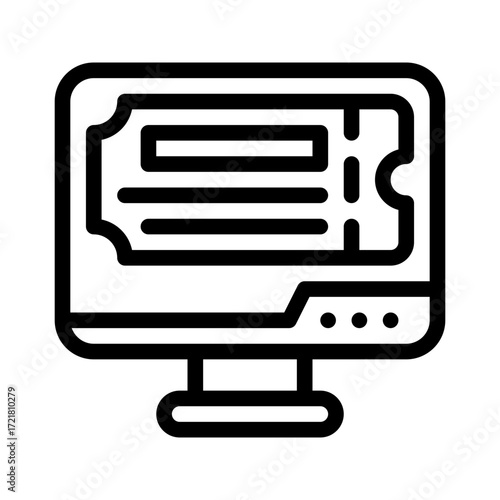 ticket line icon, ticket vector outline symbol for apps, websites, and UI design