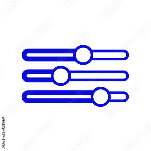 Three Blue Horizontal Slider Controls with Circular Knobs.