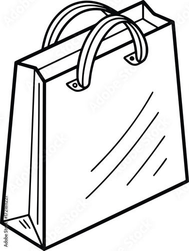 Shopping Bag Outline Illustration