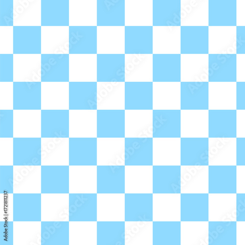 Beautiful pastel blue color checkerboard or chess board seamless pattern design