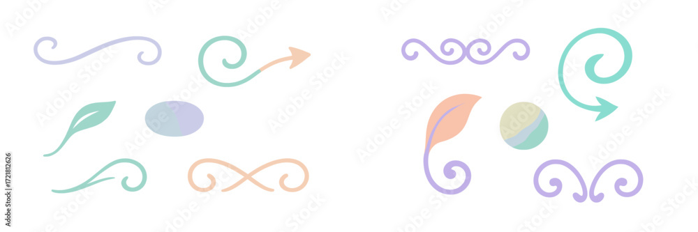 Obraz premium Decorative pastel swirl designs that enhance artistic projects and creative designs