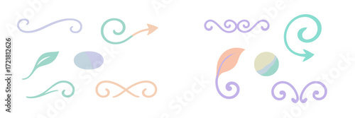 Decorative pastel swirl designs that enhance artistic projects and creative designs