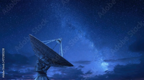 radio telescope milky way night sky