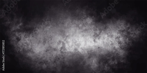 central cloud of white smoke or fog like substance effect   Moody Gray Fog Texture dark Background.