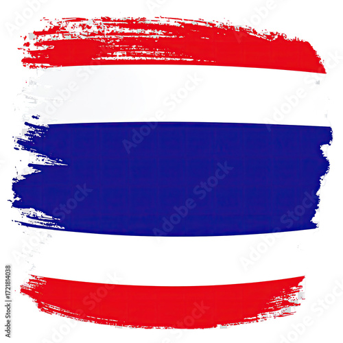 Thailand flag with textured brushstrokes
