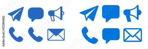 Communication icons representing different channels for messaging and calling