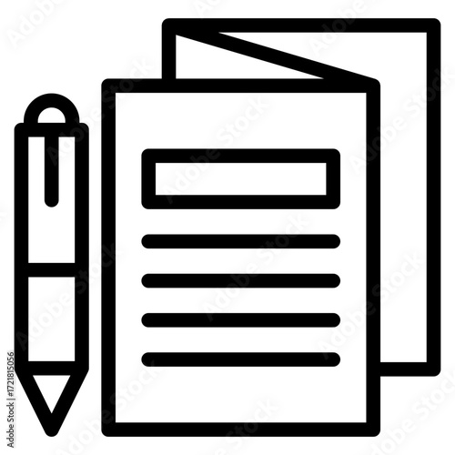 Article book pen icon vector illustration