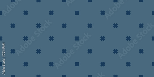 Wallpaper Mural Vector minimalist geometric floral seamless pattern. Dark blue abstract texture with small scattered cross shapes, polka dots. Stylish minimal background. Repeated design for decor, textile, wallpaper Torontodigital.ca