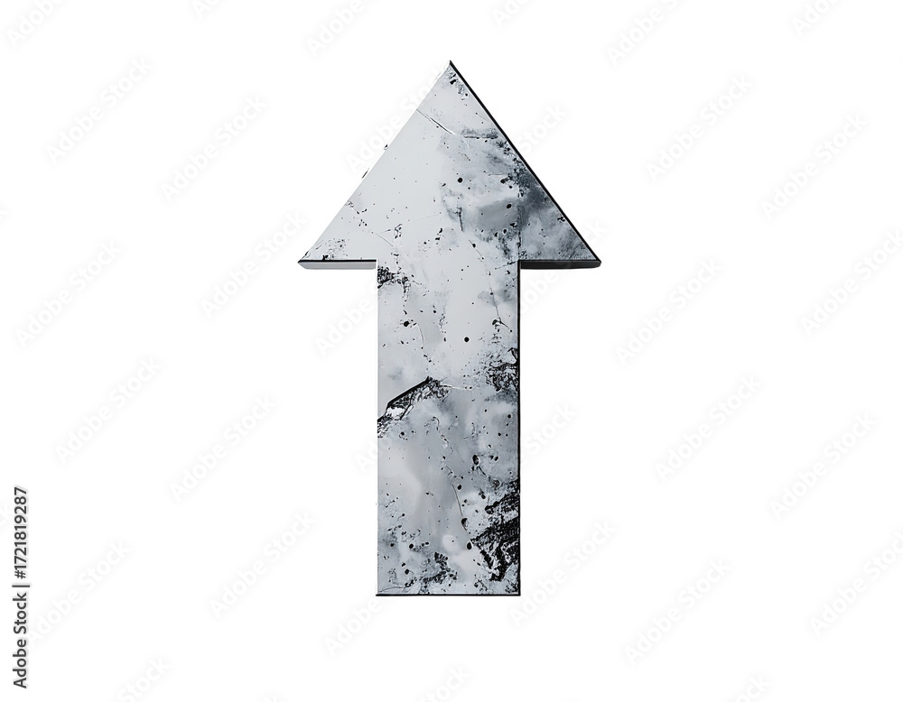 Fototapeta premium 3D Upward Arrow, Textured Metal