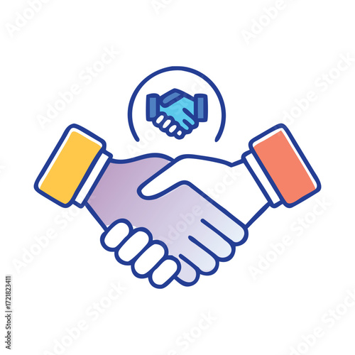 Iconic handshake symbolizing partnership trust and business collaboration agreement