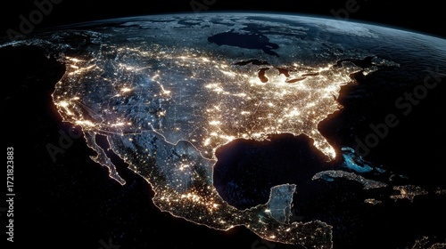 north america nighttime city lights