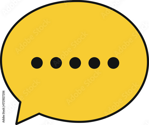Yellow speech bubble icon with ellipsis indicating ongoing conversation or message