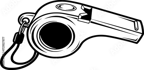 whistle referee icon vector illustration