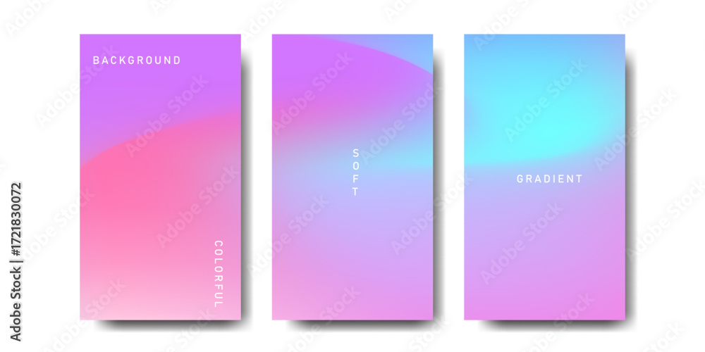 Fototapeta premium Set of soft gradient color backgrounds. Colorful abstract background design template, suitable for posters, banners, advertisements, presentations.