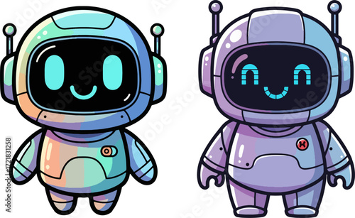 Futuristic Robot Character Vector Illustration