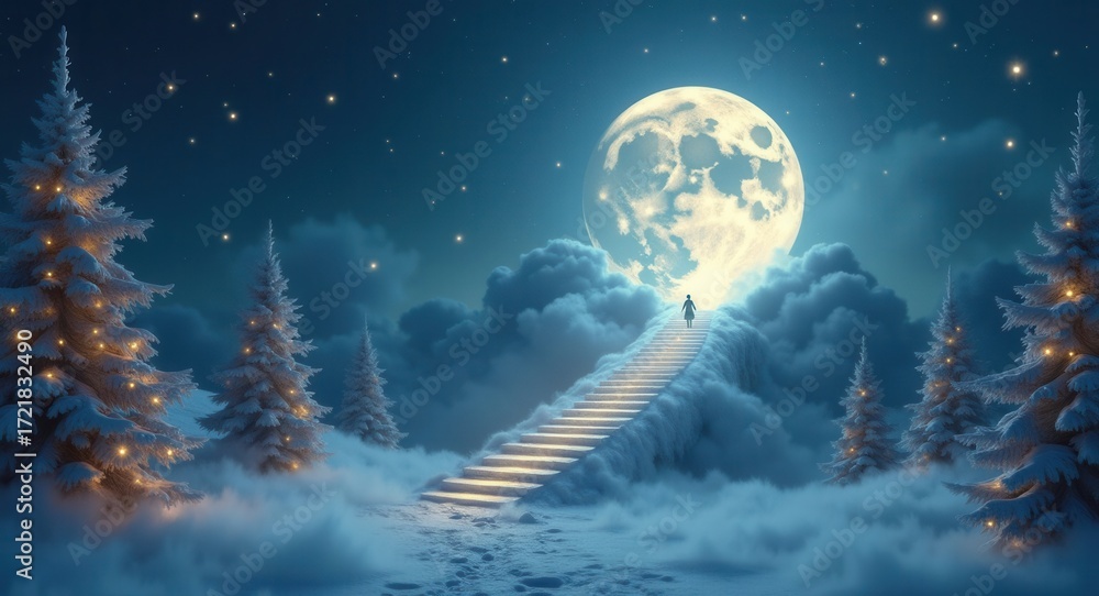 Fototapeta premium Celestial Stairway to the Moon