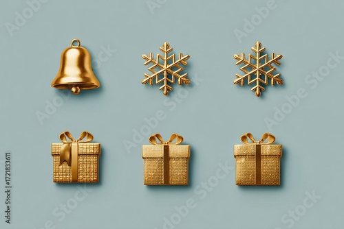golden christmas bells