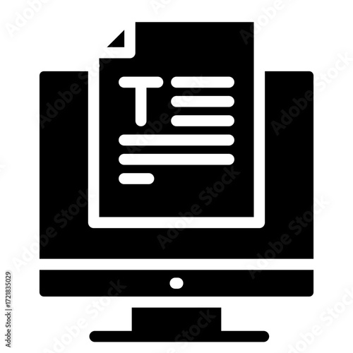 Article icon glyph style vector illustration