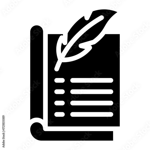 script book icon glyph style vector illustration
